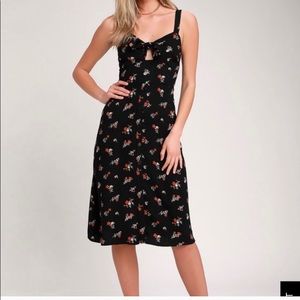 Lulus black floral dress